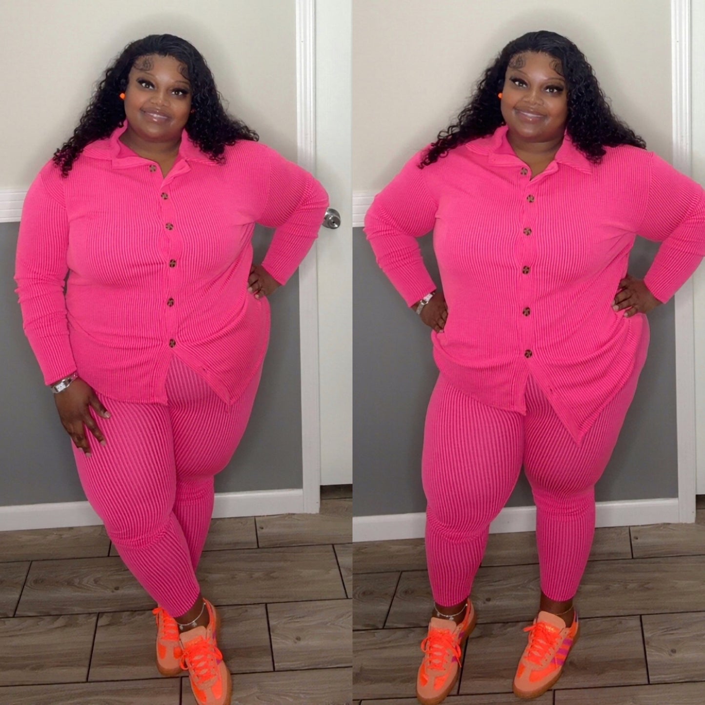 “MILANI” lounge set(hot pink)