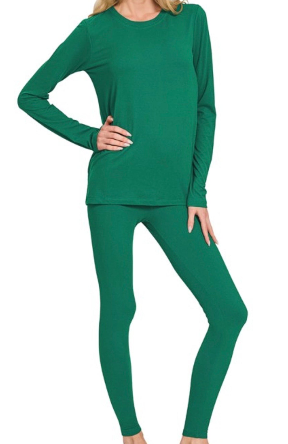 “GET UP AND GO” legging set(hunter green)
