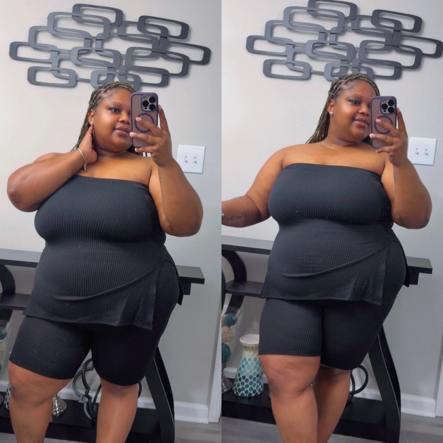 “SPRING FLING”short set(black)