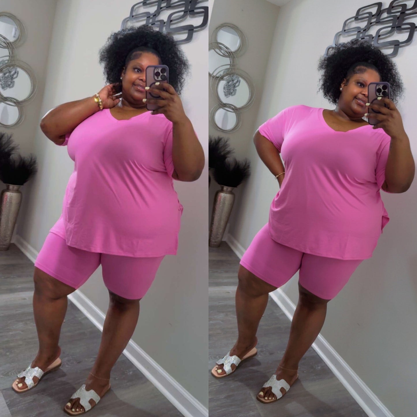 “GET UP AND GO” biker set(candy pink)