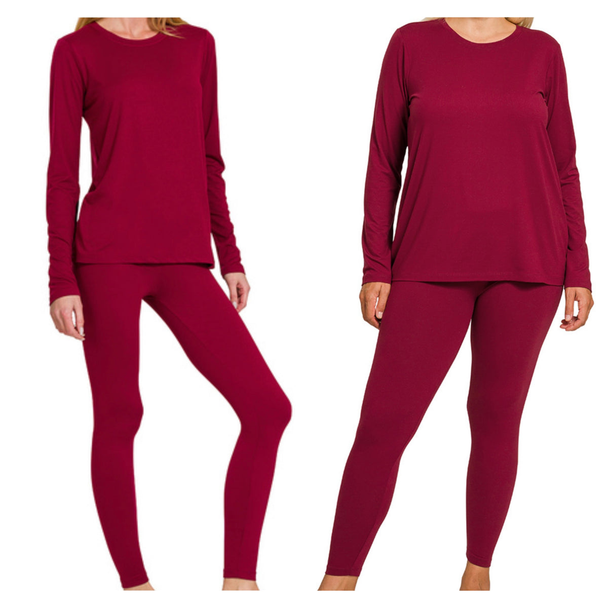 “GET UP AND GO” legging set(wine)