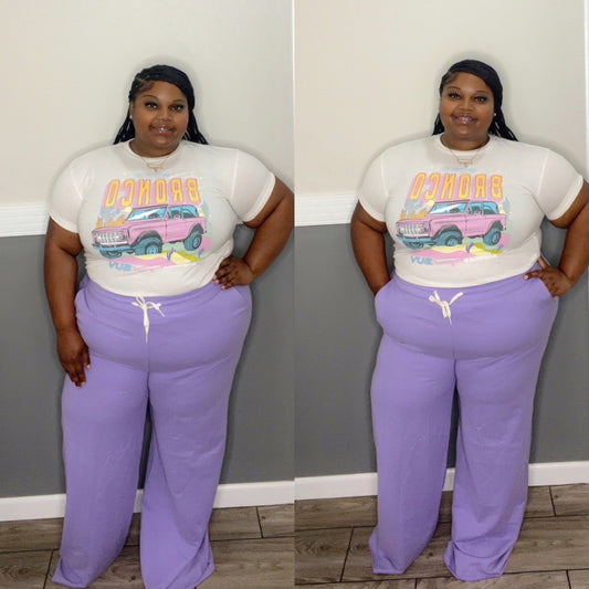 “IN BLOOM”frayed hem pants(lavender)