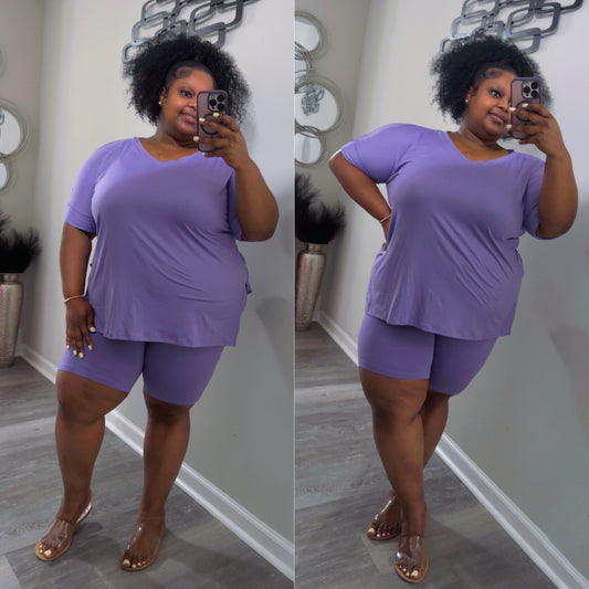 “GET UP AND GO” biker set(lavender)