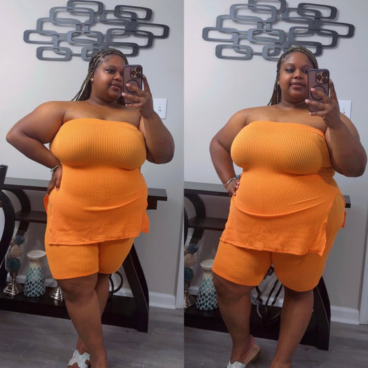 “SPRING FLING”short set(orange)