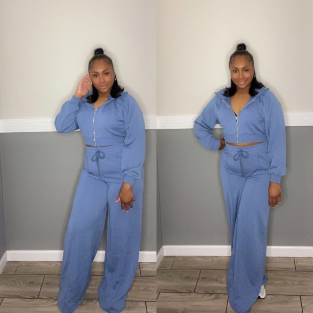 “CALM AND COZY” jogging set(blue)