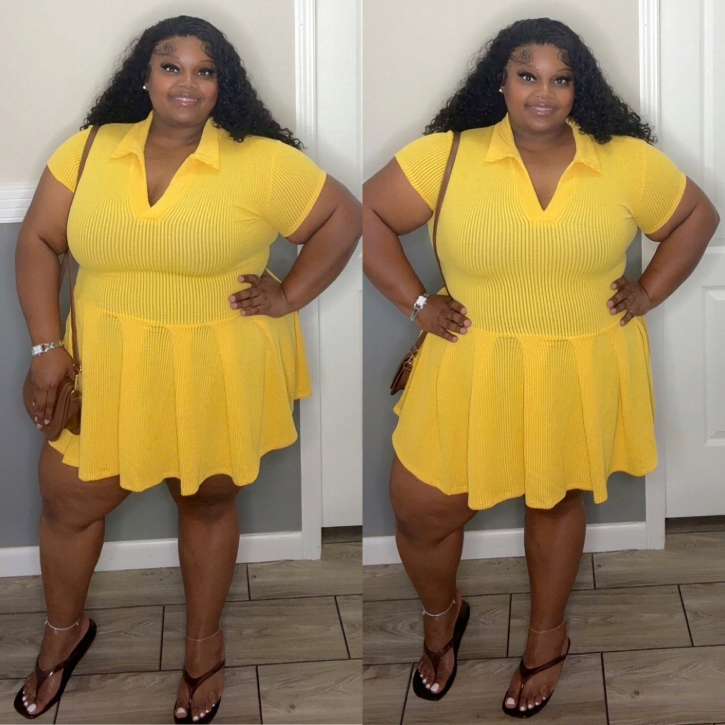 “LANA” skater dress(yellow)