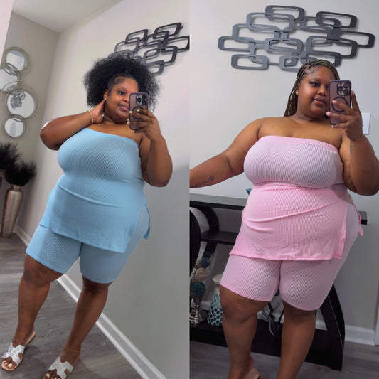 “SPRING FLING”short set(powder blue)