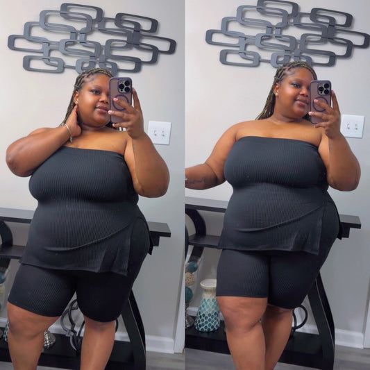 “SPRING FLING”short set(black)