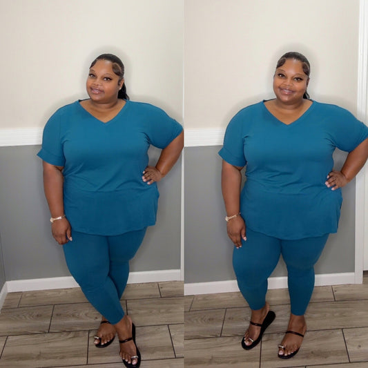 “GET UP AND GO” legging set(teal)