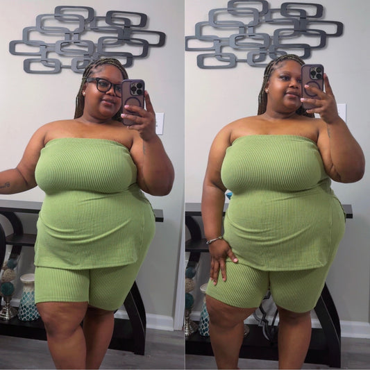 “SPRING FLING”short set(moss green)
