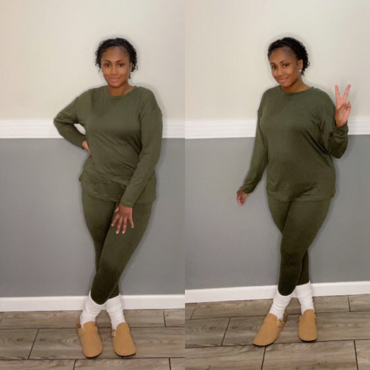 “ARI” long sleeve legging set(olive)