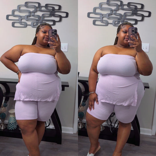 “SPRING FLING”short set(lilac)
