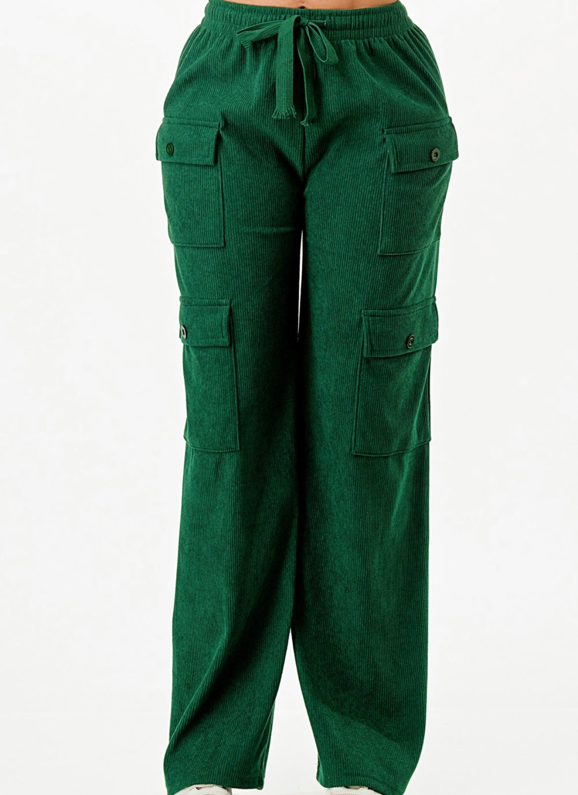 “LEVEL UP” corduroy cargo pants(emerald green)
