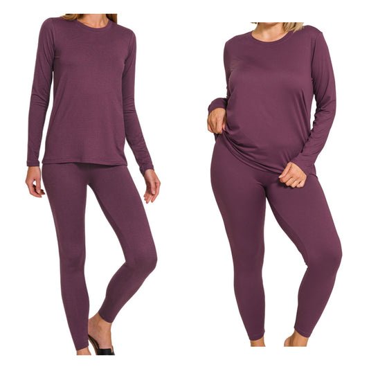 “GET UP AND GO” legging set(eggplant)